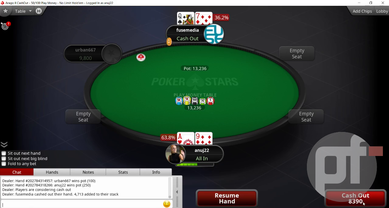 Check Out The All New All-in Cash Out Feature at PokerStars